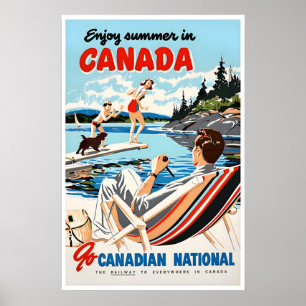 Kanada Sommer Kunst Vintage Reiseplakat Kanadisch Poster