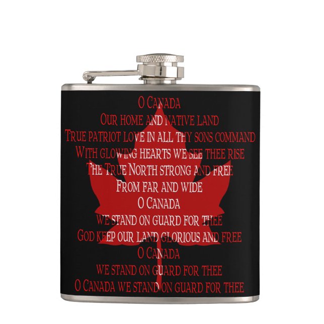 Kanada Souvenir Flask Canadian Anthem Drink Flask Flachmann (Vorderseite)