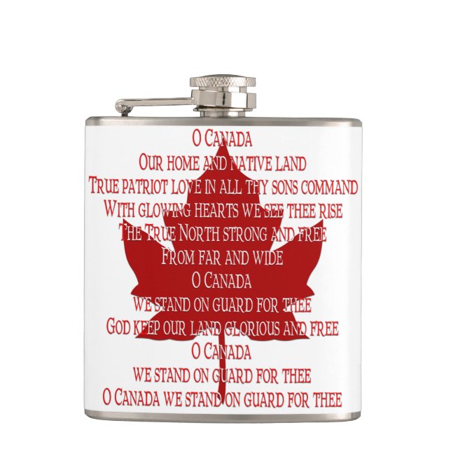 Kanada Souvenir Flask Canadian Anthem Drink Flask Flachmann (Vorderseite)