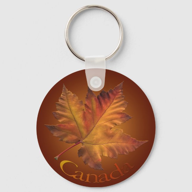 Kanada Souvenir Key Chain Gold Chrome Maple Leaf Schlüsselanhänger (Vorderseite)