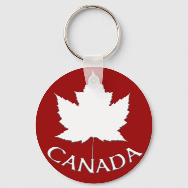 Kanada Souvenir Key Chain Red & White Maple Leaf Schlüsselanhänger (Vorderseite)