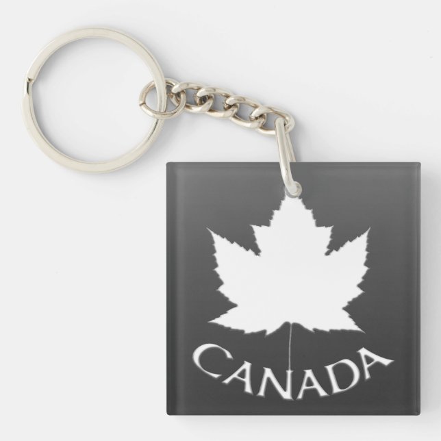 Kanada Souvenir Key Chain White Maple Leaf Schlüsselanhänger (Vorderseite)