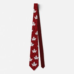 Kanada Souvenir-Schlips Rot Retro Mapleleaf Kanada Krawatte