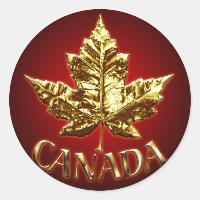 Kanada Souvenir Stickers Gold Maple Leaf Stickers (Vorderseite)