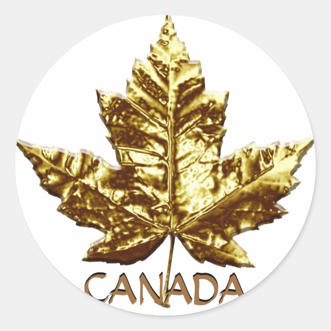 Kanada Souvenir Stickers Gold Maple Leaf Stickers (Vorderseite)
