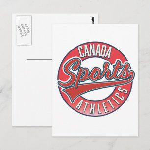 Kanada Sports Athletic rotes Logo Postkarte