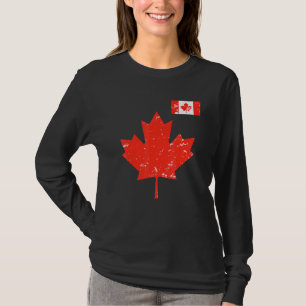 Kanada Stolz - Kanadisches Ahornblatt und Flagge V T-Shirt