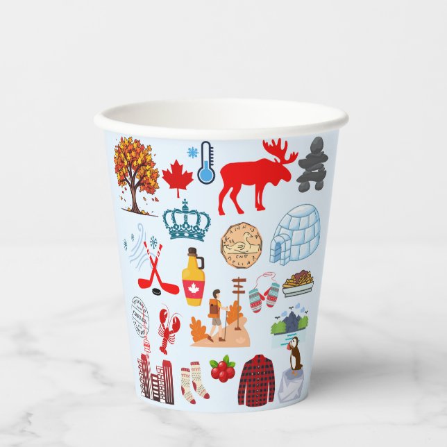 Kanada-Symbole Pappbecher (Vorderseite)