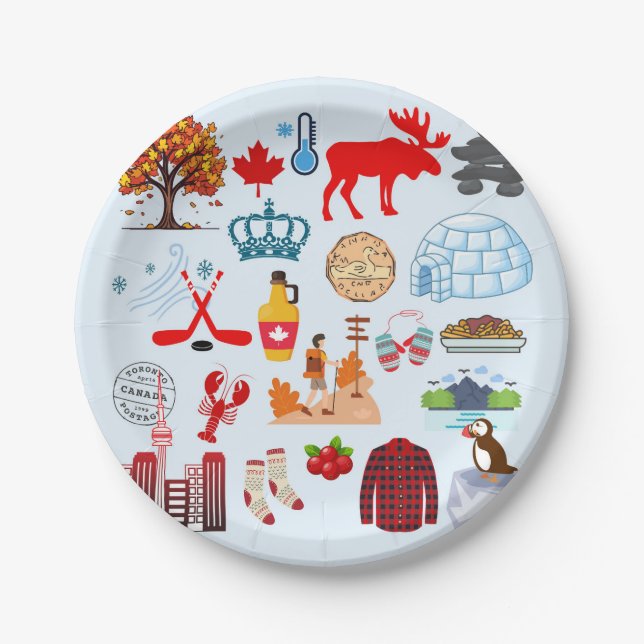Kanada-Symbole Pappteller (Vorderseite)