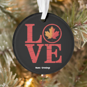 Kanada-Tag-Ahornblatt-Liebesflagge Vintage Cooler Ornament