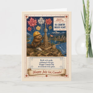 Kanada-Tag-Biber-Erbauer CN-Turm-Art patriotisch Karte