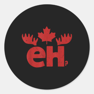 Kanada-Tag Kanadische Flagge Ahornblatt Elch Eh Ka Runder Aufkleber