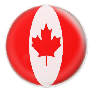 Kanada-TagesAhornblattrot u. -weiße Flagge Keramikknauf