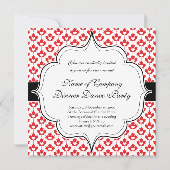 Kanada-Tageskanadisches Ahornblatt und -herz Einladung (Vorderseite)