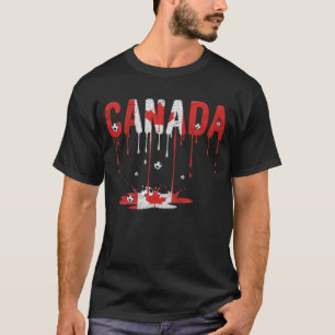 Kanada tropfende Flagge Fußball T-Shirt