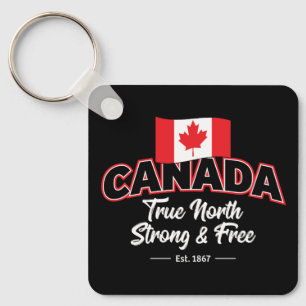 "Kanada True North Strong & Free Est. 1867 Zoll Schlüsselanhänger