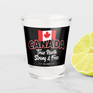 "Kanada True North Strong & Free Est. 1867 Zoll Schnapsglas
