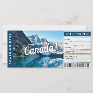 Kanada Überraschungsreise Boarding Pass Geschenkgu