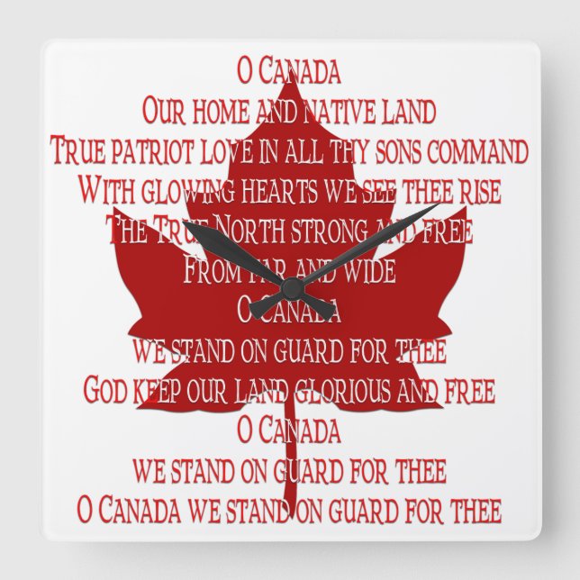 Kanada Uhr Canadian Anthem Souvenir Uhr (Vorderseite)