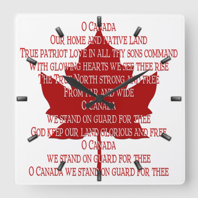 Kanada Uhr Canadian Anthem Souvenir Uhr (Vorderseite)