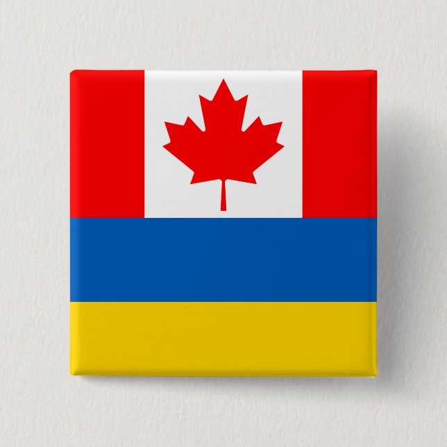 Kanada Ukraine Abzeichen Button (Vorderseite)