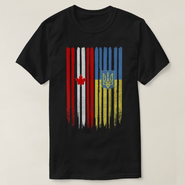Kanada Ukraine Kanadische ukrainische Flagge T-Shirt (Design vorne)