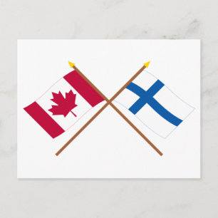 Kanada und Finnland überquerten Flaggen Postkarte