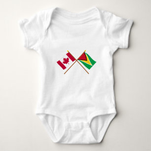 Kanada und Guyana gekreuzte Flaggen Baby Strampler