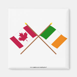 Kanada und Irland gekreuzte Flaggen Magnet