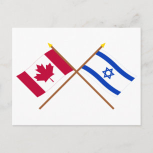 Kanada und Israel überquerten Flaggen Postkarte