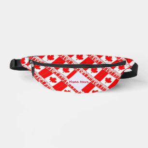 Kanada und Kanadische Flagge Kacheln Rot Personali Bauchtasche