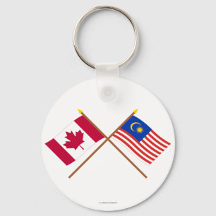 Kanada und Malaysia gekreuzte Flaggen Schlüsselanhänger