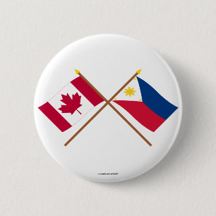 Kanada und Philippinen gekreuzte Flaggen Button