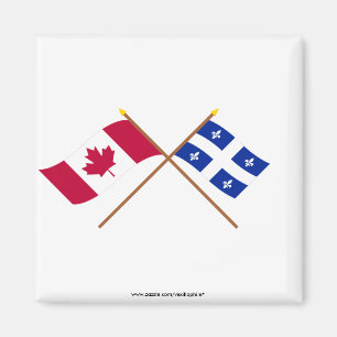Kanada und Quebec gekreuzte Flaggen Magnet