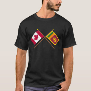 Kanada und Sri Lanka gekreuzte Flaggen T-Shirt