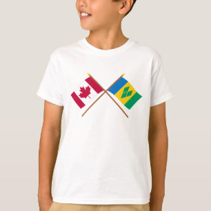 Kanada und St. Vincent Crossed Flags T-Shirt