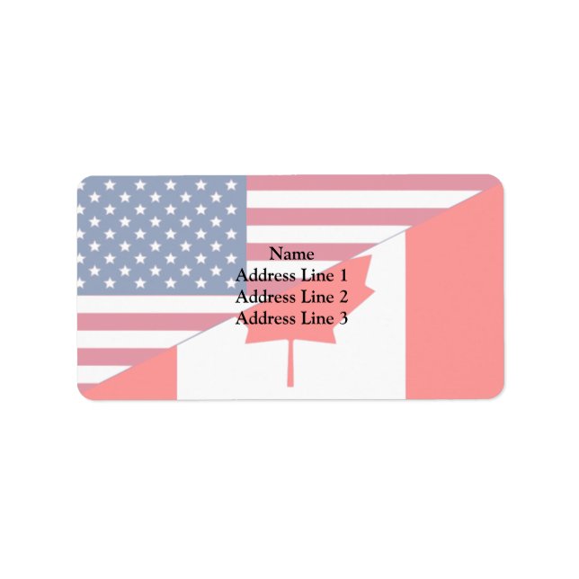 Kanada und USA, Hybriden Adressaufkleber (Vorne)