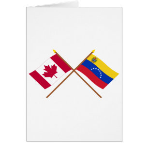 Kanada und Venezuela gekreuzte Flaggen