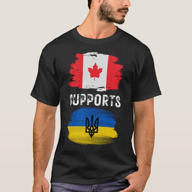 Kanada unterstützt die Ukraine, unterstützt die Uk T-Shirt (Vorderseite)