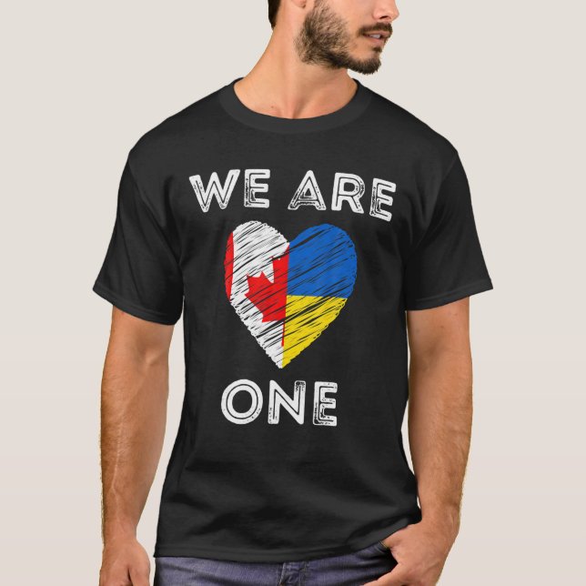 Kanada unterstützt die Ukraine Wir sind eine Liebe T-Shirt (Vorderseite)