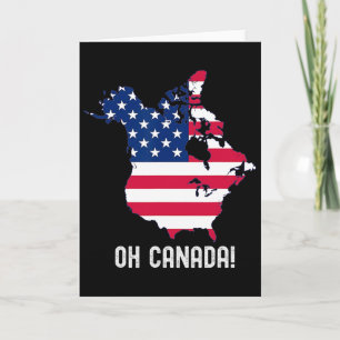 Kanada USA 51. Staat Karte Amerikanische Flagge US