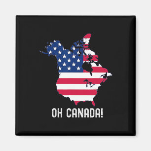 Kanada USA 51. Staat Karte Amerikanische Flagge US Magnet