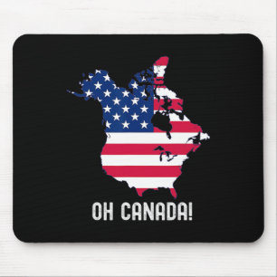 Kanada USA 51. Staat Karte Amerikanische Flagge US Mousepad