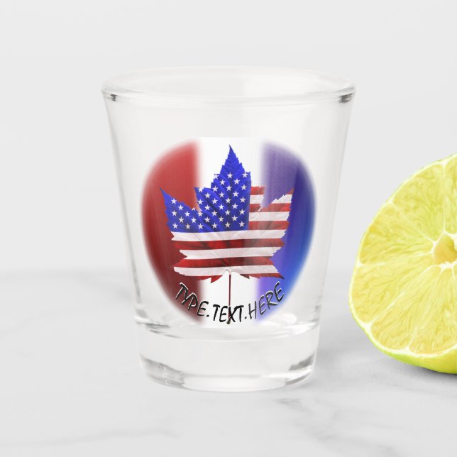 Kanada USA Brille USA Kanada Souvenir Shot Glass Schnapsglas (Vorderseite)