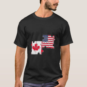Kanada USA Flaggenamerikaner Kanadier T-Shirt