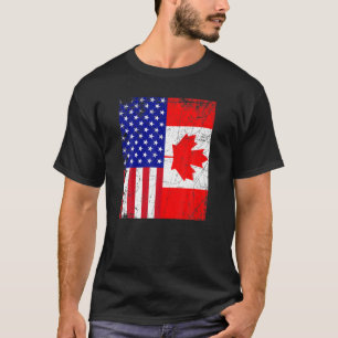 Kanada USA Kanada Flaggenstaat 4th July T T-Shirt