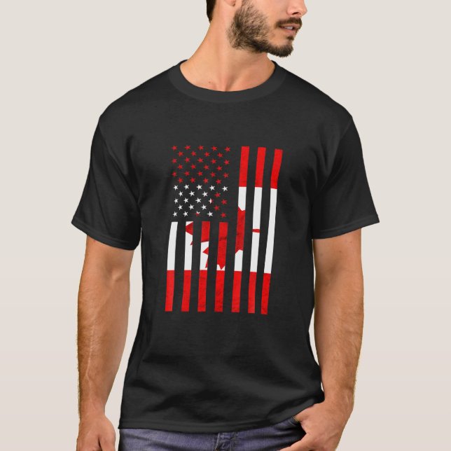 Kanada USA Kanadischer Pride Kanadische Flagge Ma T-Shirt (Vorderseite)