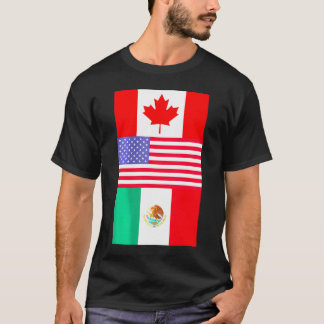 Kanada USA Mexiko Nordamerika Flaggen T-Shirt