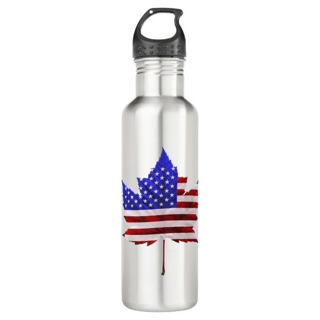 Kanada USA Souvenir Stainless Steel Water Bottle Edelstahlflasche (Vorderseite)