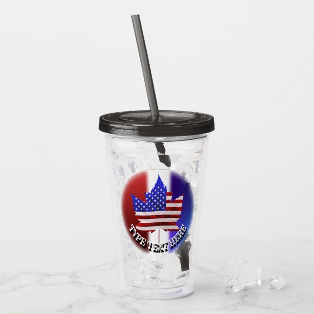 Kanada USA Tumbler US Custom Canada Souvenir Acryltrinkbecher (Vorderseite Ice)